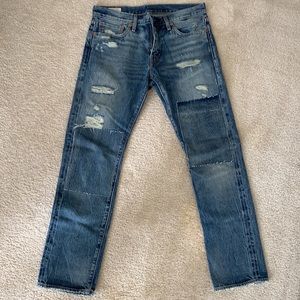 Levi’s 511 Selvedge distressed denim 33/32